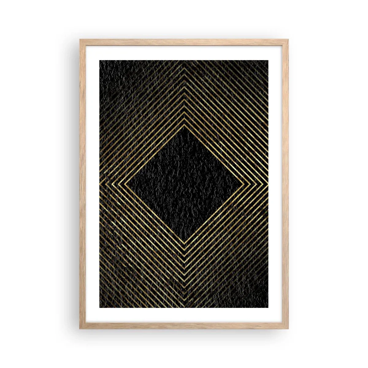 Poszter világos tölgy keretben - Geometria glamour stílusban - 50x70 cm