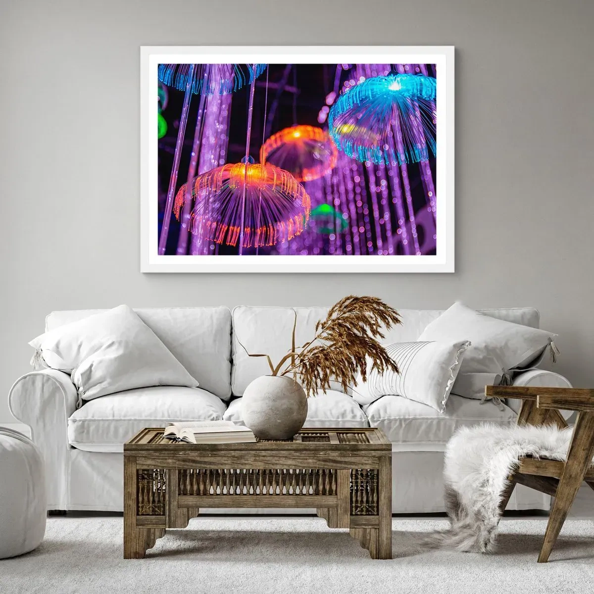 Poszter fekete keretben - Világító szökőkút - 91x61 cm