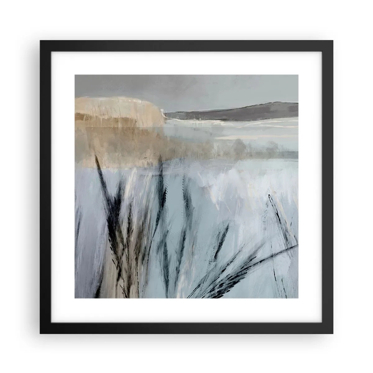 Poszter fehér keretben - Téli mezők - 40x40 cm