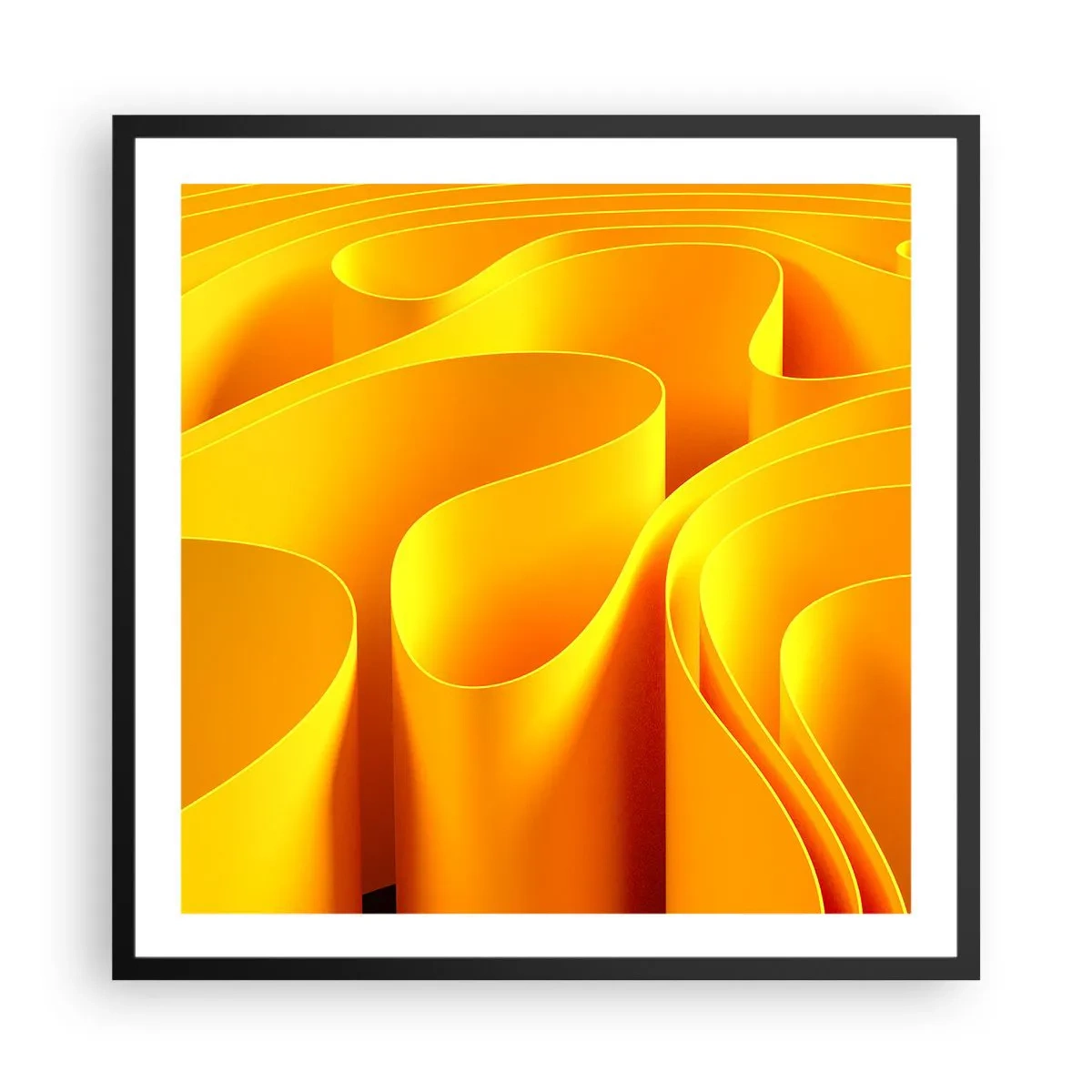 Poszter fehér keretben - Mint a nap hullámai - 60x60 cm