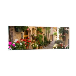 Üveg kép - A virágok özönében - 90x30 cm