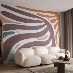 Öntapadós Fotótapéta Deluxe Sticker - Sugárzó organikus kompozíció - Boho, Minimalizmus, Darab - 250x175 cm