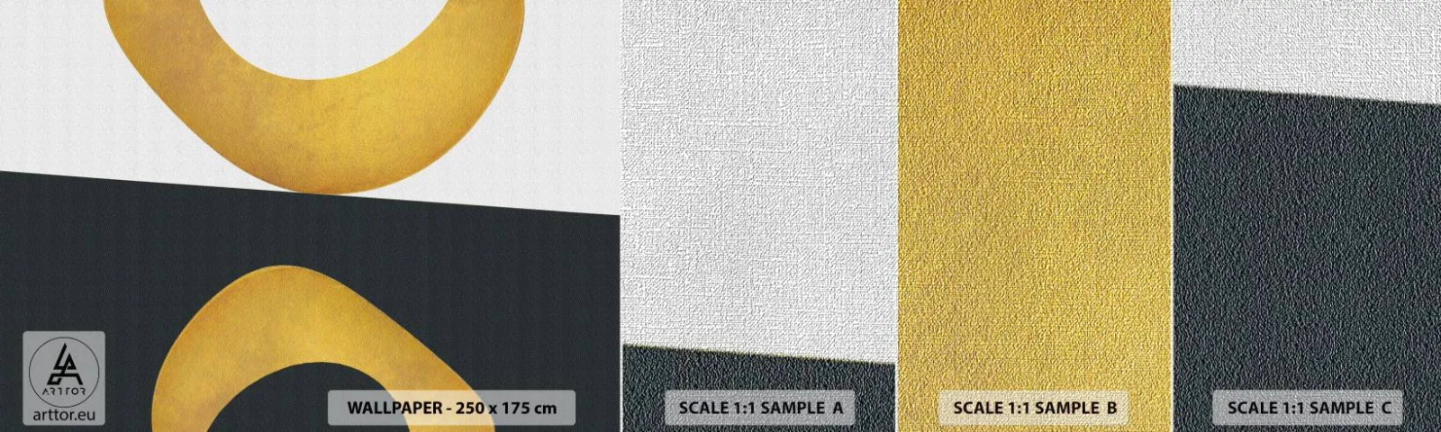 Fotótapéta Minta Premium Canvas - Először is: arany - Absztrakció, Alakzatok, Kerekek - 100x30 cm