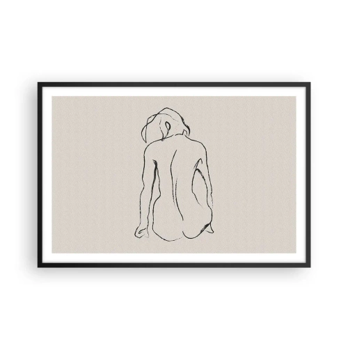 Poszter fehér keretben - Lány meztelenül - 91x61 cm