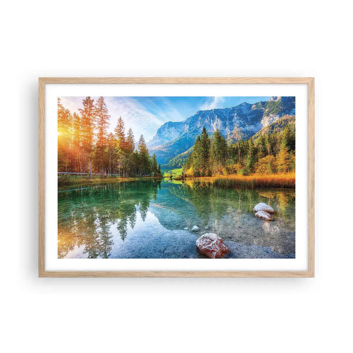 Poszter világos tölgy keretben - Az ősz enyhesége - 70x50 cm