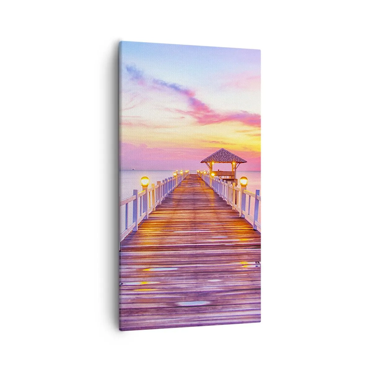 Vászonkép - Az est lilás-arany csendje - 55x100 cm