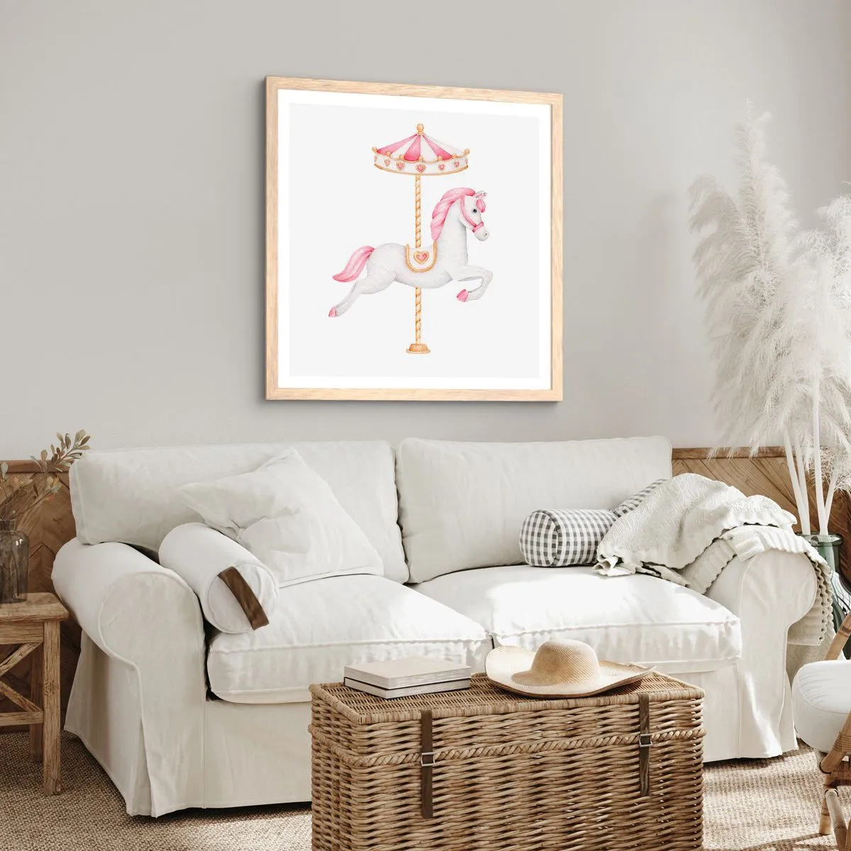 Poszter világos tölgy keretben - Elindult egy patával - 50x50 cm