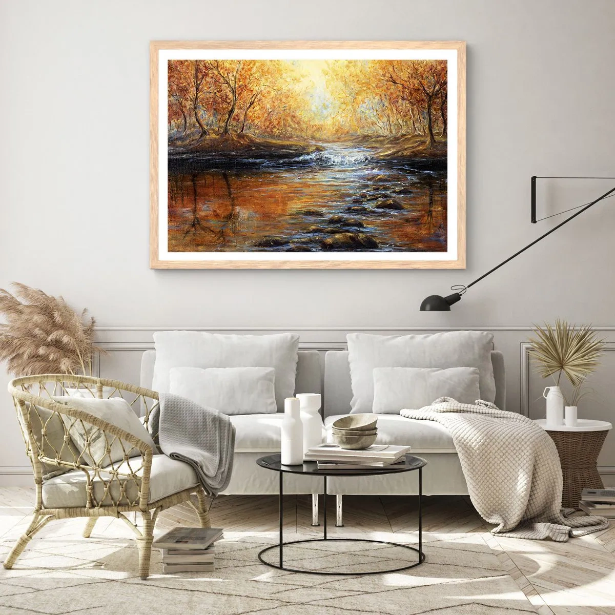 Poszter világos tölgy keretben - Az Arany Patak - 100x70 cm