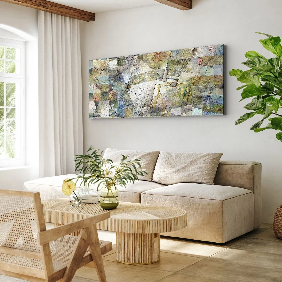 Vászonkép - Geometrikus átrendeződés - 100x40 cm
