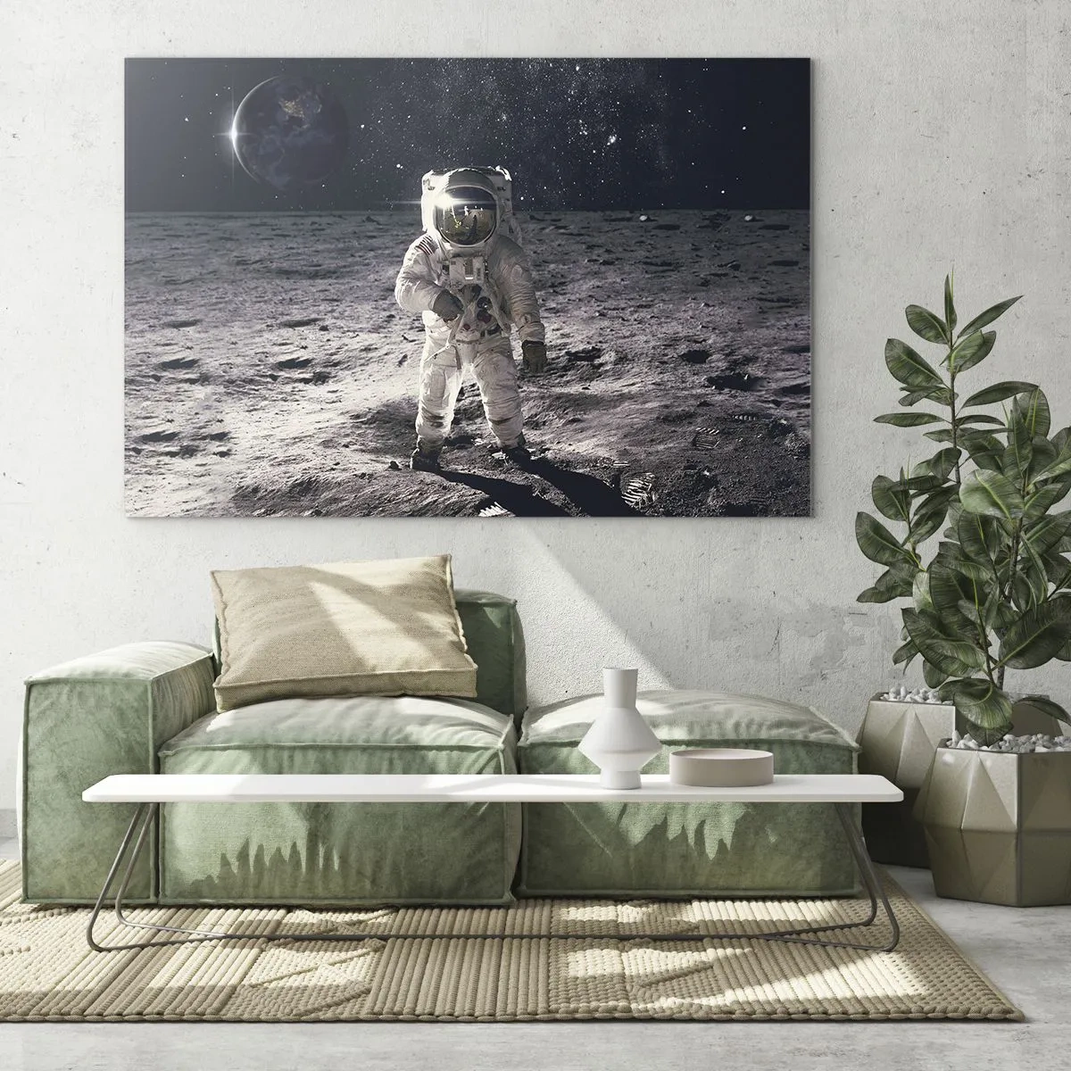 Üveg kép - Üdvözlet a Holdról - 70x50 cm