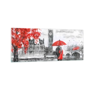 Üveg kép - Szerelmesek Londonban - 100x40 cm