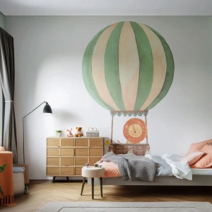 Öntapadós Fotótapéta Deluxe Sticker - Leon utazásai - Ballon, Oroszlán, Gyermekek - 100x70 cm