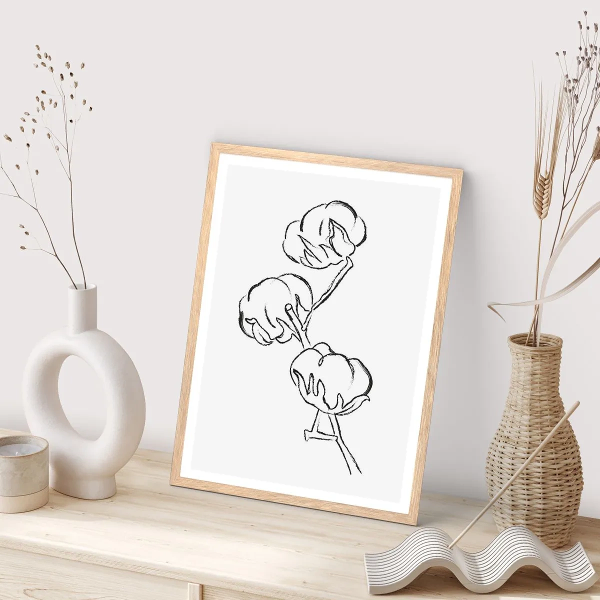 Poszter világos tölgy keretben - Pamut pehely - 70x100 cm