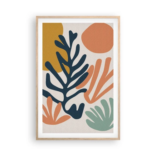 Poszter világos tölgy keretben - Koralltengerek - 61x91 cm