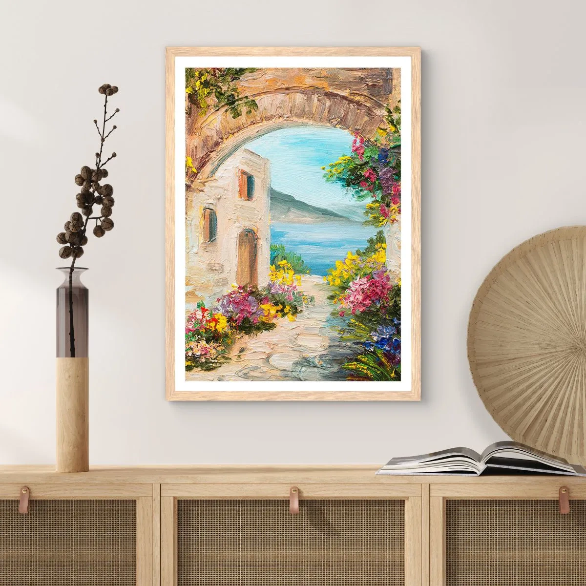 Poszter világos tölgy keretben - Egy tengerparti vidék varázsa - 40x50 cm