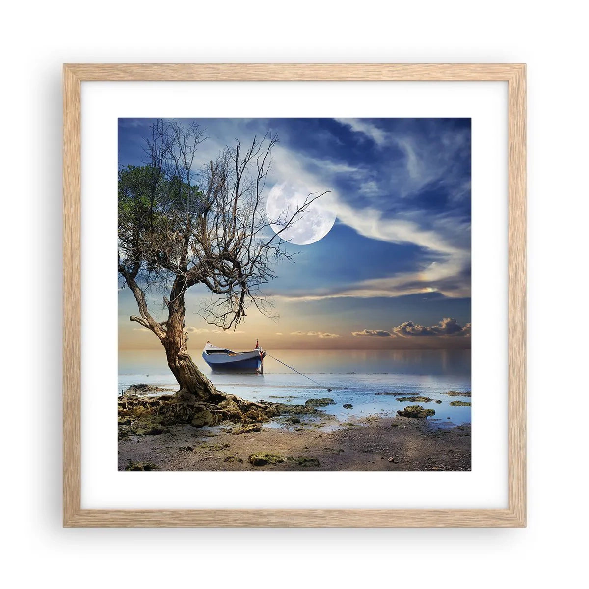 Poszter világos tölgy keretben - Ez a vég vagy a kezdet? - 40x40 cm