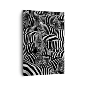 Vászonkép - Csoportos, csíkos portré - 50x70 cm