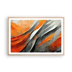 Poszter világos tölgy keretben - Hőség és hideg - 91x61 cm