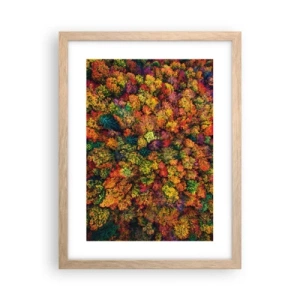 Poszter világos tölgy keretben - Őszi facsokor - 30x40 cm