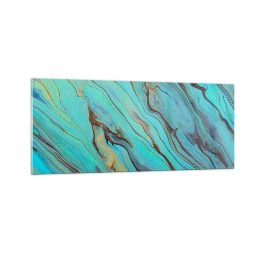 Üveg kép - Türkiz árapály - 100x40 cm