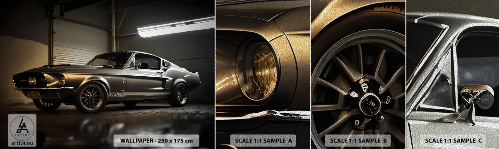 Fotótapéta Minta Premium Sand - Visszatérés a múltba - Sportkocsi, Retro, Klasszikus - 100x30 cm