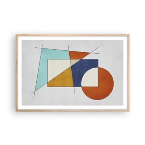 Poszter világos tölgy keretben - Absztrakció: modernista szórakozás - 91x61 cm