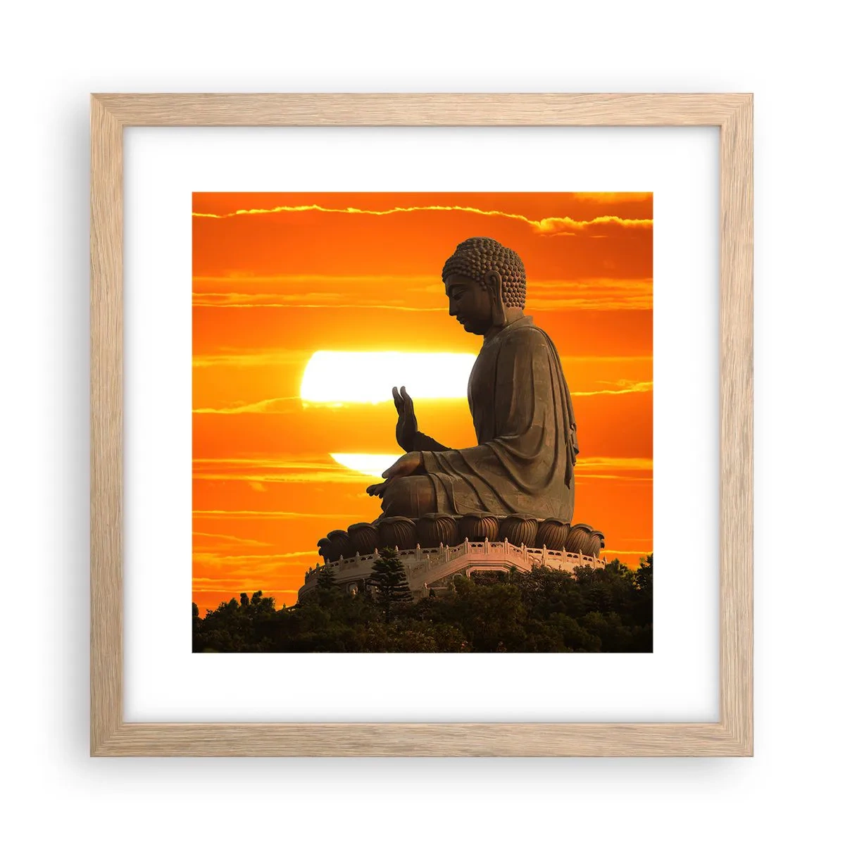 Poszter világos tölgy keretben - Félelem nélkül a világtól - 30x30 cm