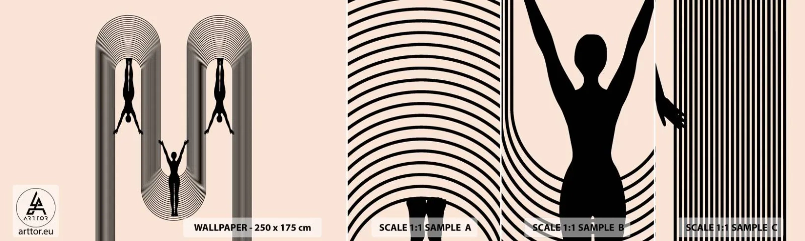 Fotótapéta Minta Standard Eco - Fejjel lefelé - Szürrealizmus, Test, Jóga - 100x30 cm