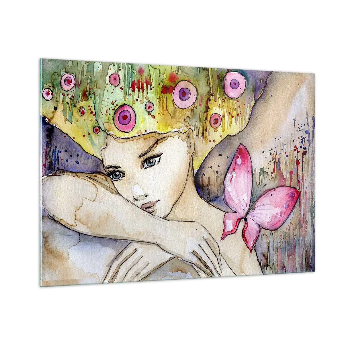 Üveg kép - Pillangó hercegnő - 100x70 cm