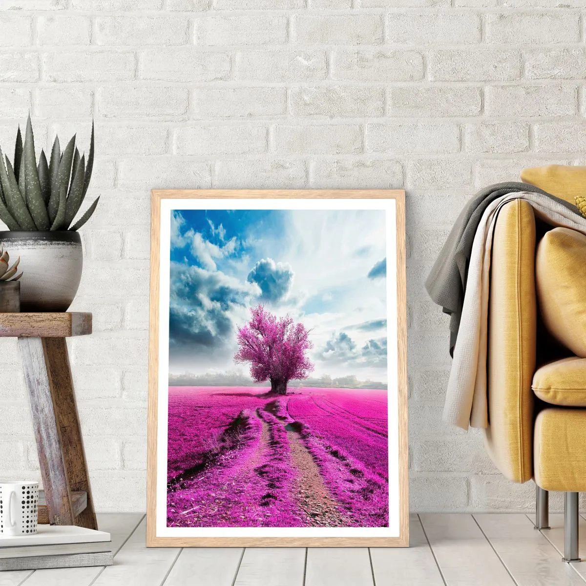 Poszter világos tölgy keretben - Csarab mező - szentély - 61x91 cm