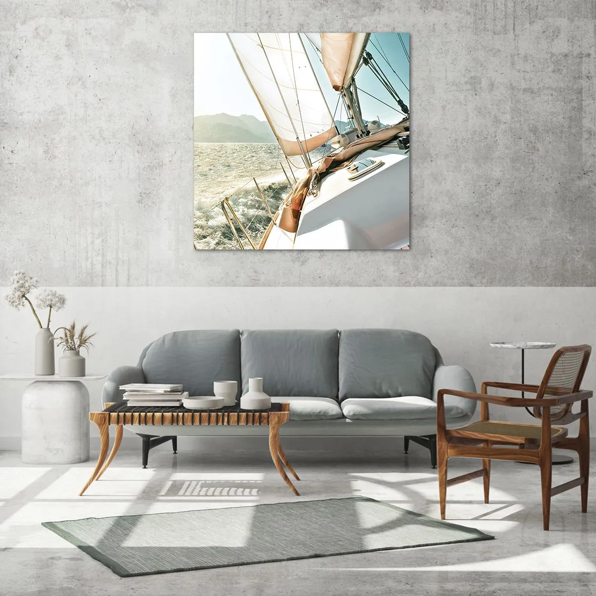 Üveg kép - Dagadó vitorlákkal - 30x30 cm