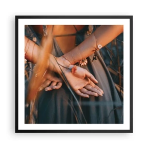 Poszter fehér keretben - Kapcsolatban a természettel - 60x60 cm