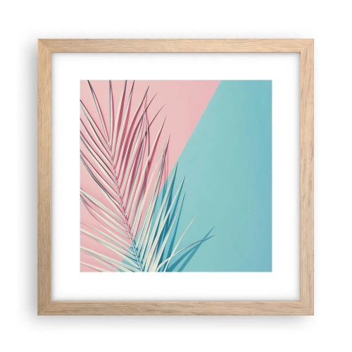 Poszter világos tölgy keretben - Trópusi impresszió - 30x30 cm