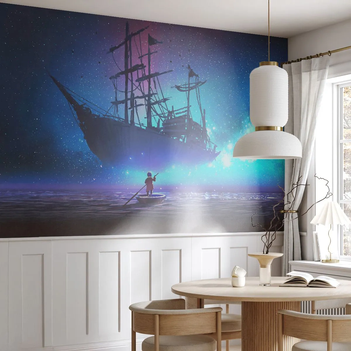 Fotótapéta Premium Sand - Találkozás a tenger mítoszával - Grafika, Fantázia, Szellemhajó - 100x70 cm