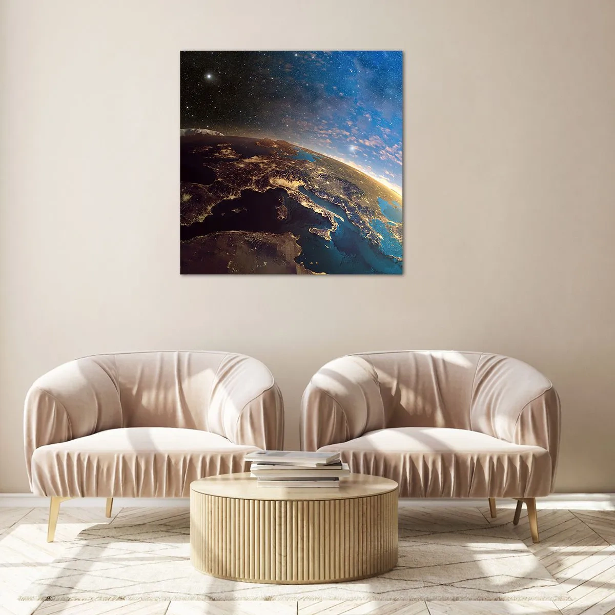 Üveg kép - Tekintsünk magunkra távolról - 40x40 cm