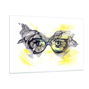 Üveg kép - Kék szemüvegen keresztül - 120x80 cm