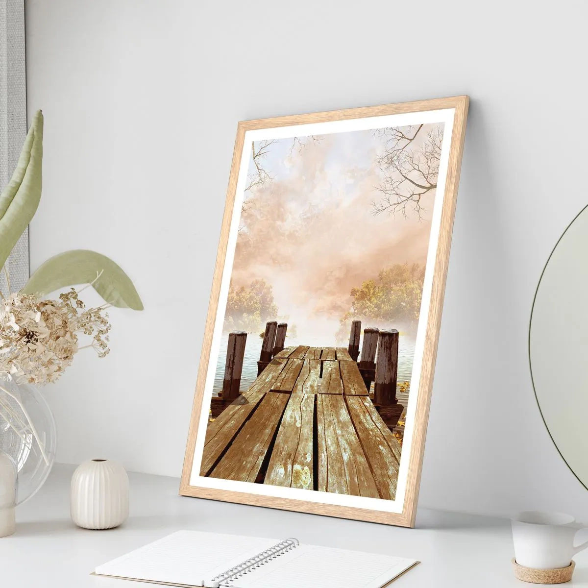 Poszter világos tölgy keretben - Az ősz enyhe szomorúsága - 61x91 cm