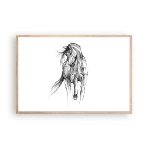 Poszter világos tölgy keretben - Kecses ügetésben - 91x61 cm