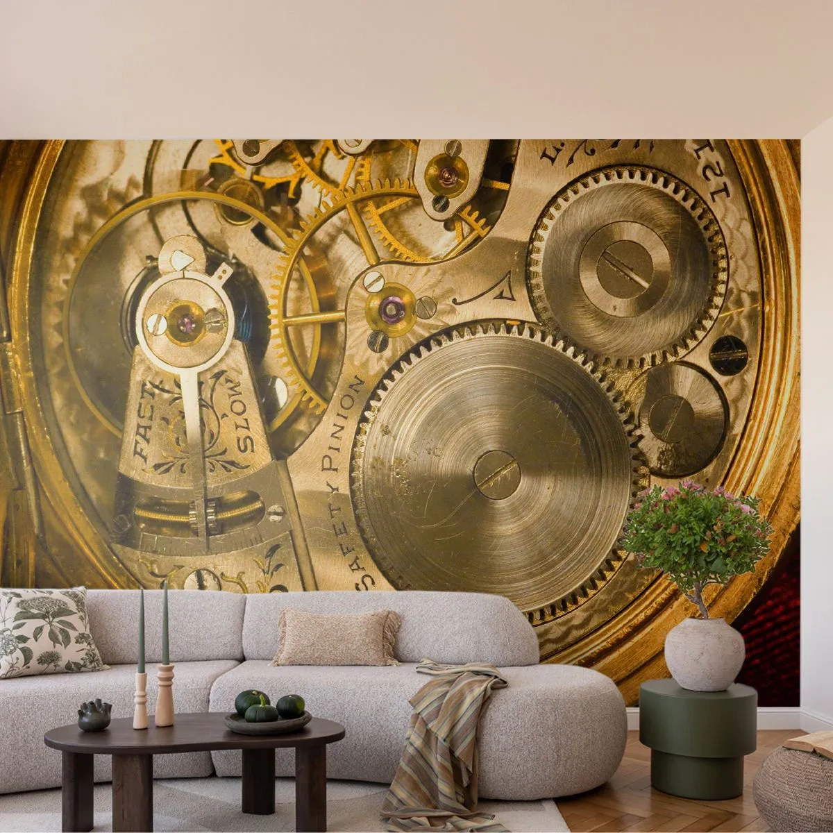 Fotótapéta Premium Sand - Haladj a korral - Óra, Óramechanizmus, Szüret - 100x70 cm