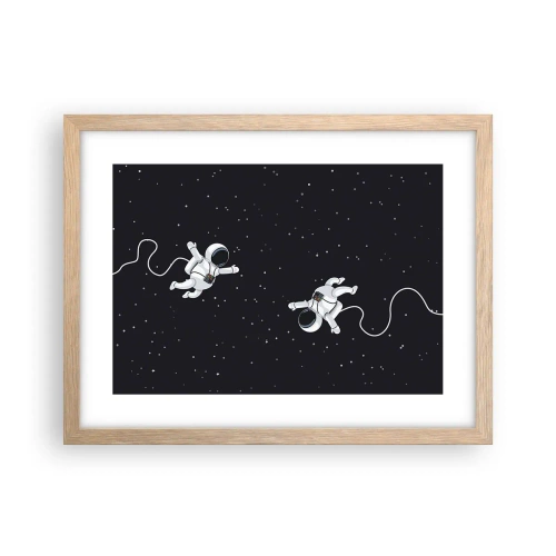 Poszter világos tölgy keretben - Kozmikus tánc - 40x30 cm