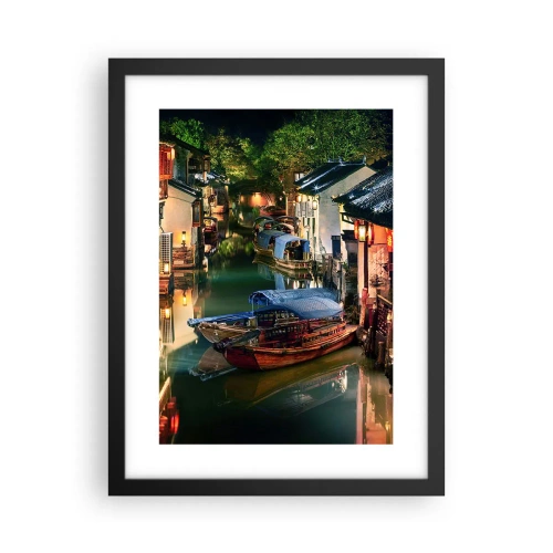 Poszter fehér keretben - Este egy kínai utcán - 30x40 cm