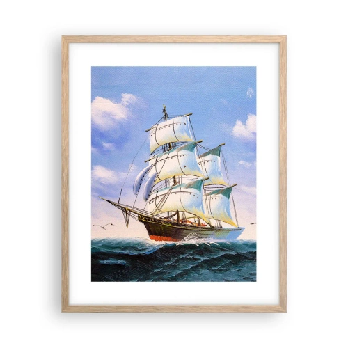 Poszter világos tölgy keretben - Büszkén a széllel - 40x50 cm