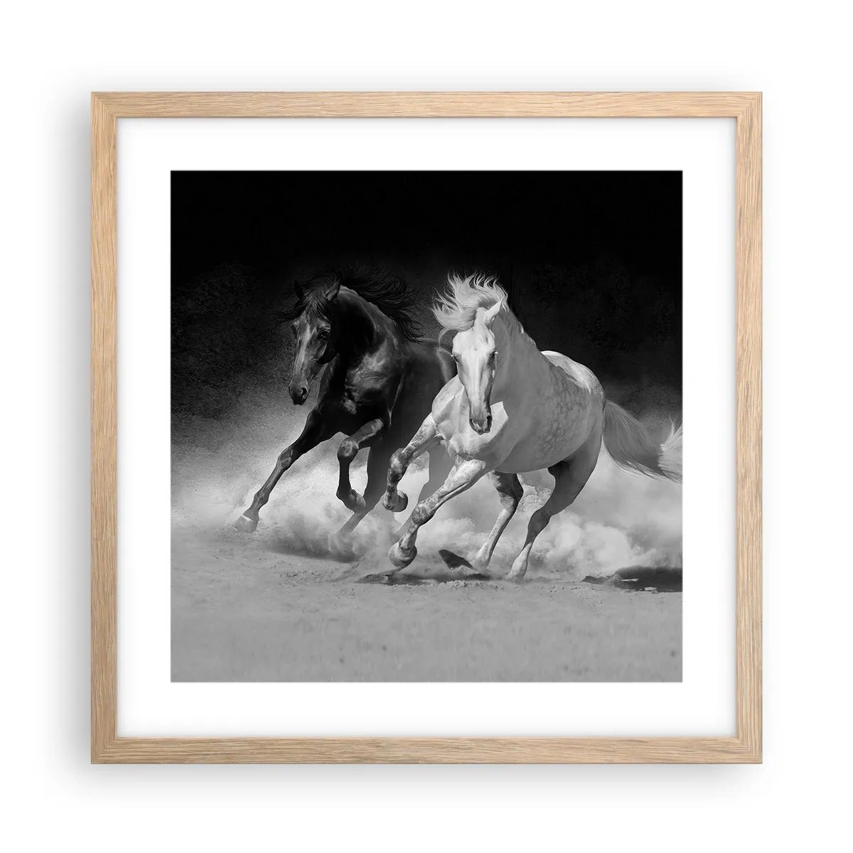 Poszter világos tölgy keretben - A szabadság vágtája - 40x40 cm