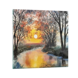 Üveg kép - Őszi hangulat - 30x30 cm