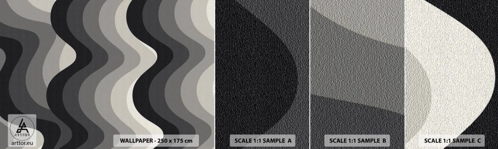 Fotótapéta Minta Standard Eco - Hullám a hullám után - Vonalak, Hullámok, Absztrakció - 100x30 cm