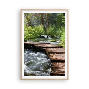 Poszter világos tölgy keretben - A habzó zuhatag felett - 61x91 cm