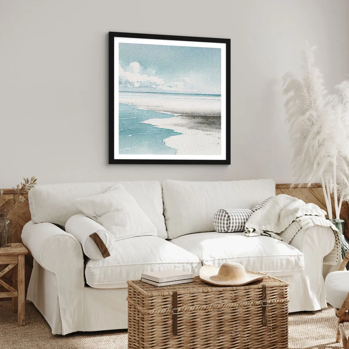 Poszter fehér keretben - Szelíd dagály - 60x60 cm