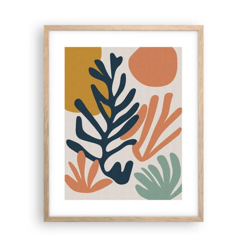 Poszter világos tölgy keretben - Koralltengerek - 40x50 cm