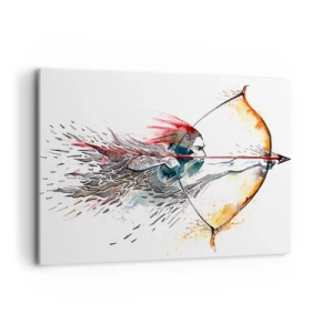 Vászonkép - Mitikus harcos tüzes íjjal - 100x70 cm
