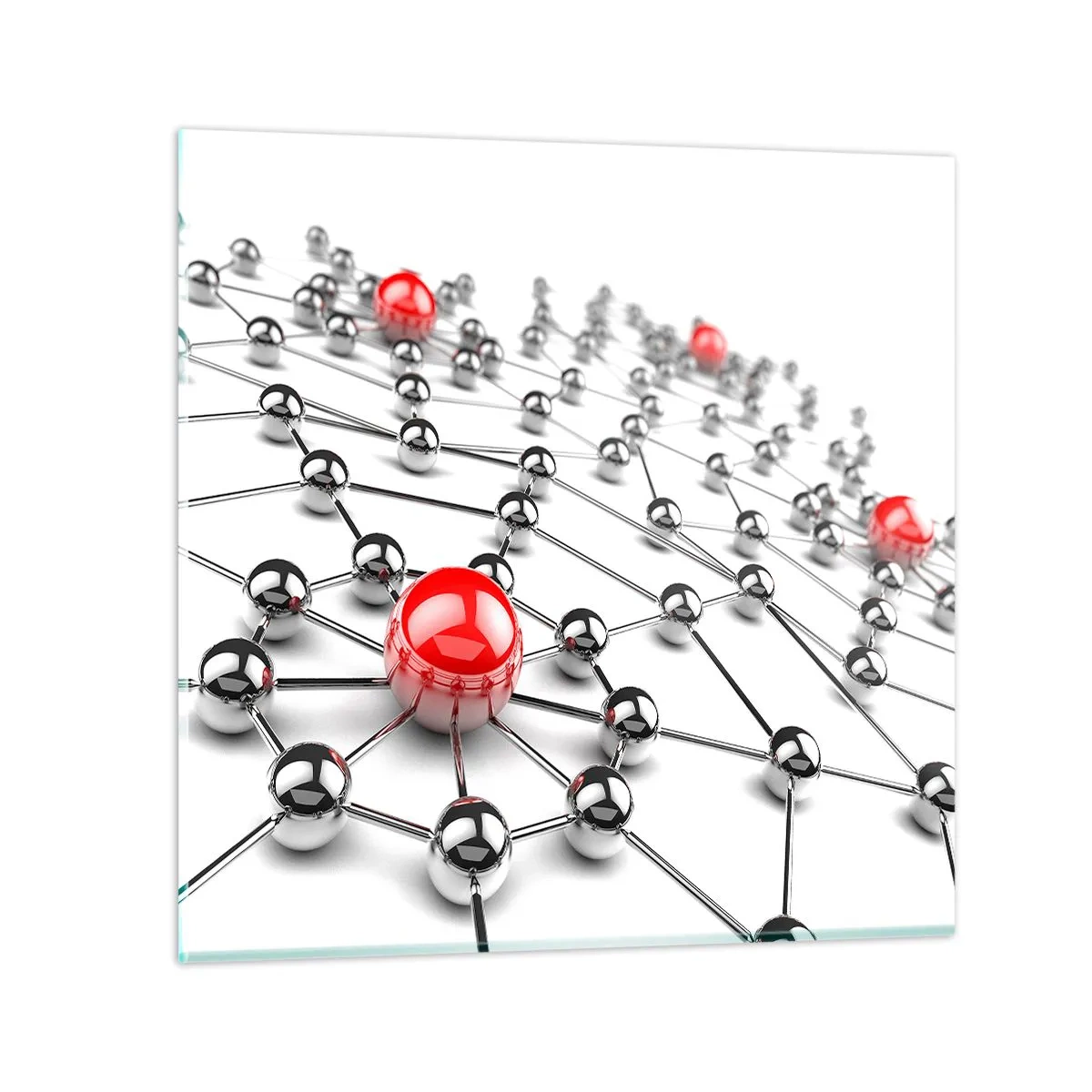 Üveg kép - Ezüst háló - 40x40 cm